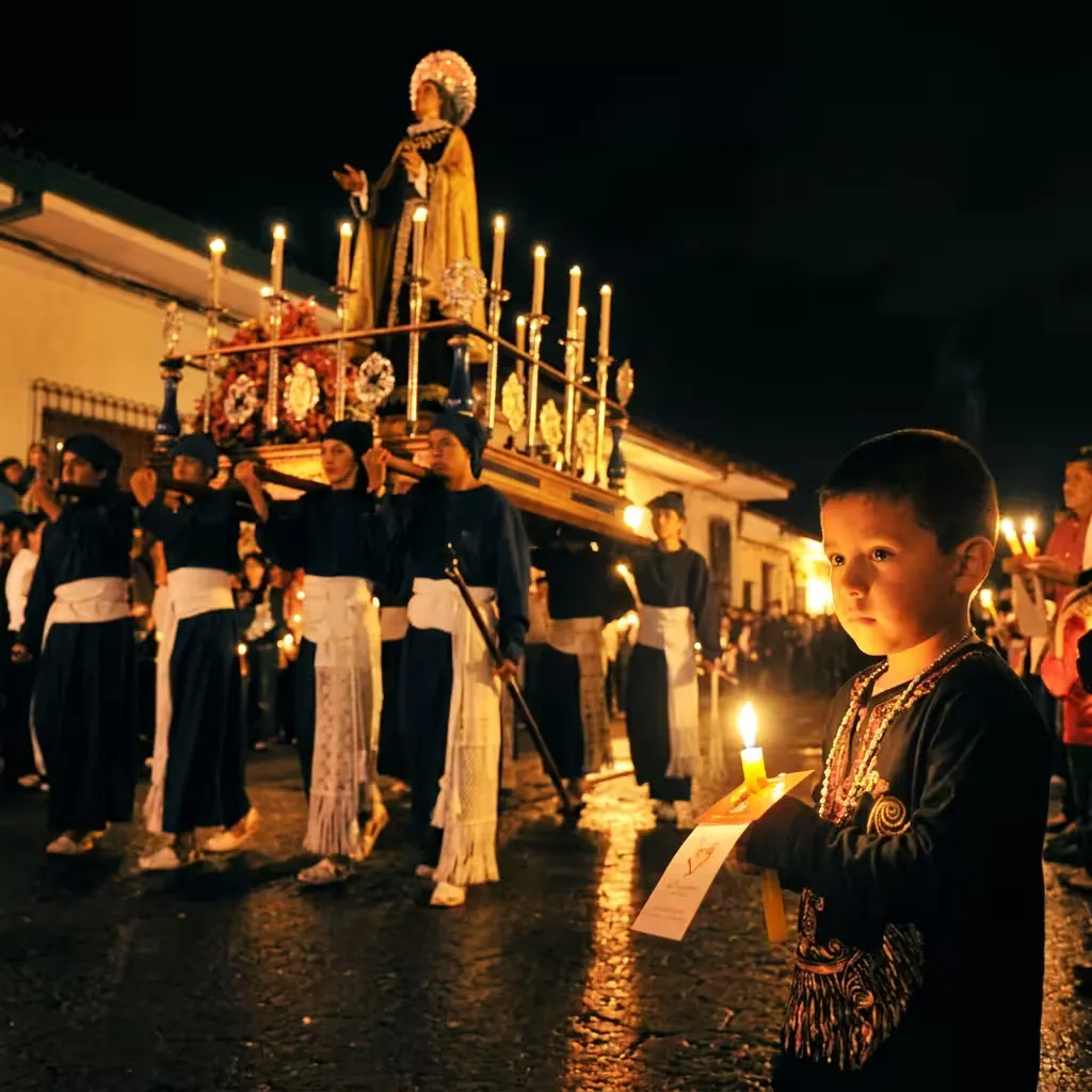 Candelabro con velas encendidas en una iglesia